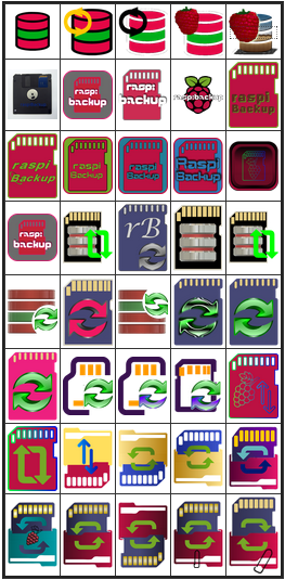 Selection of icons