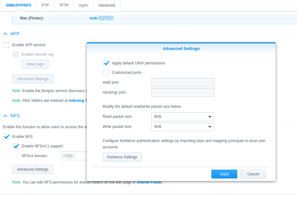 Synology NFS Configuration